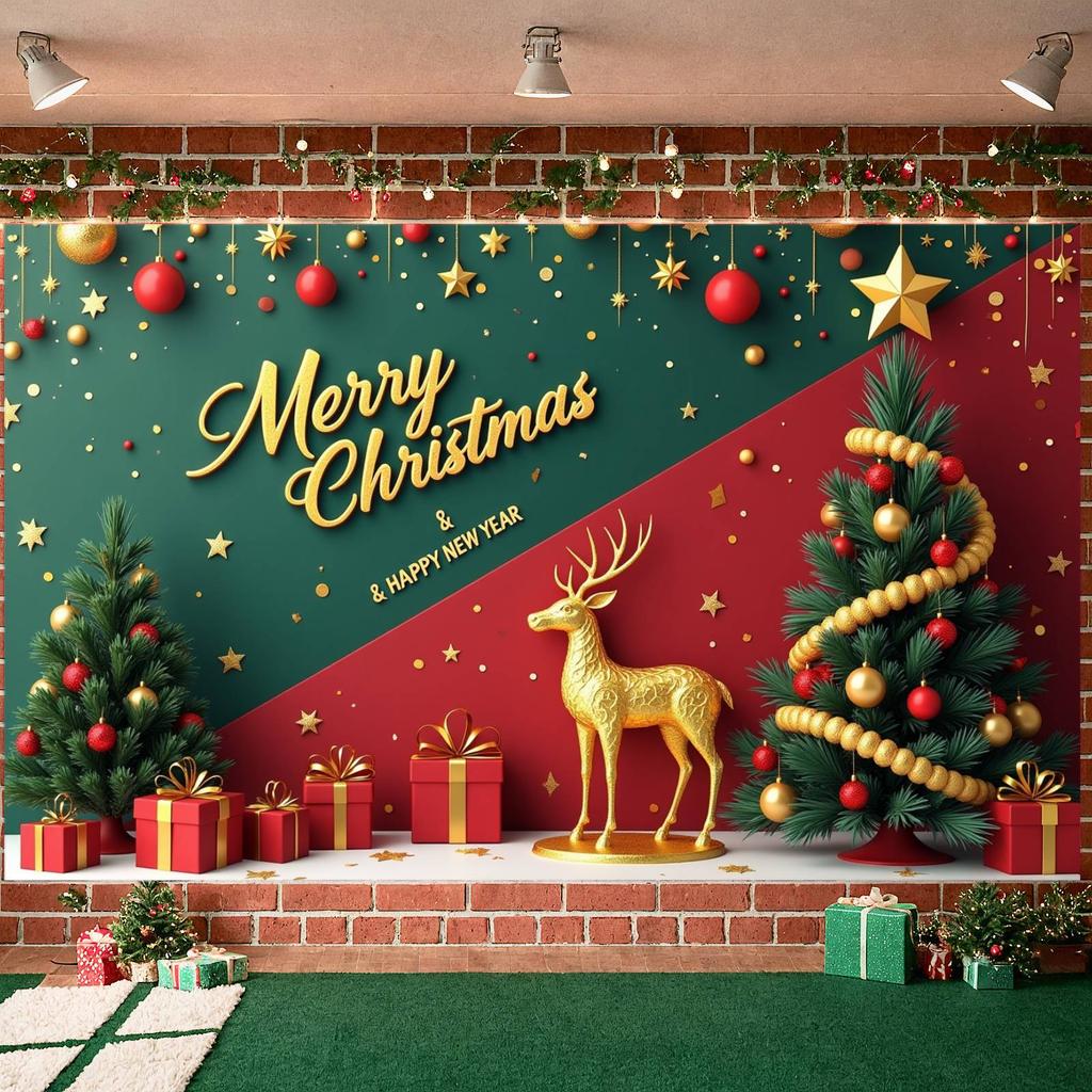 Holiday Banner Christmas Ball Ornament Xmas Banner Winter Banner Festive Pattern For Home Decoration Festive Decoration Family