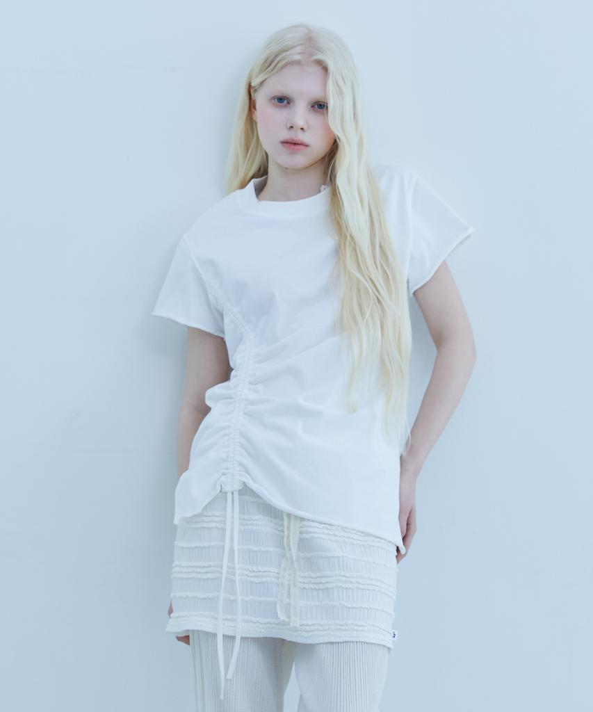 Telelu String Shirring T-Shirt White
