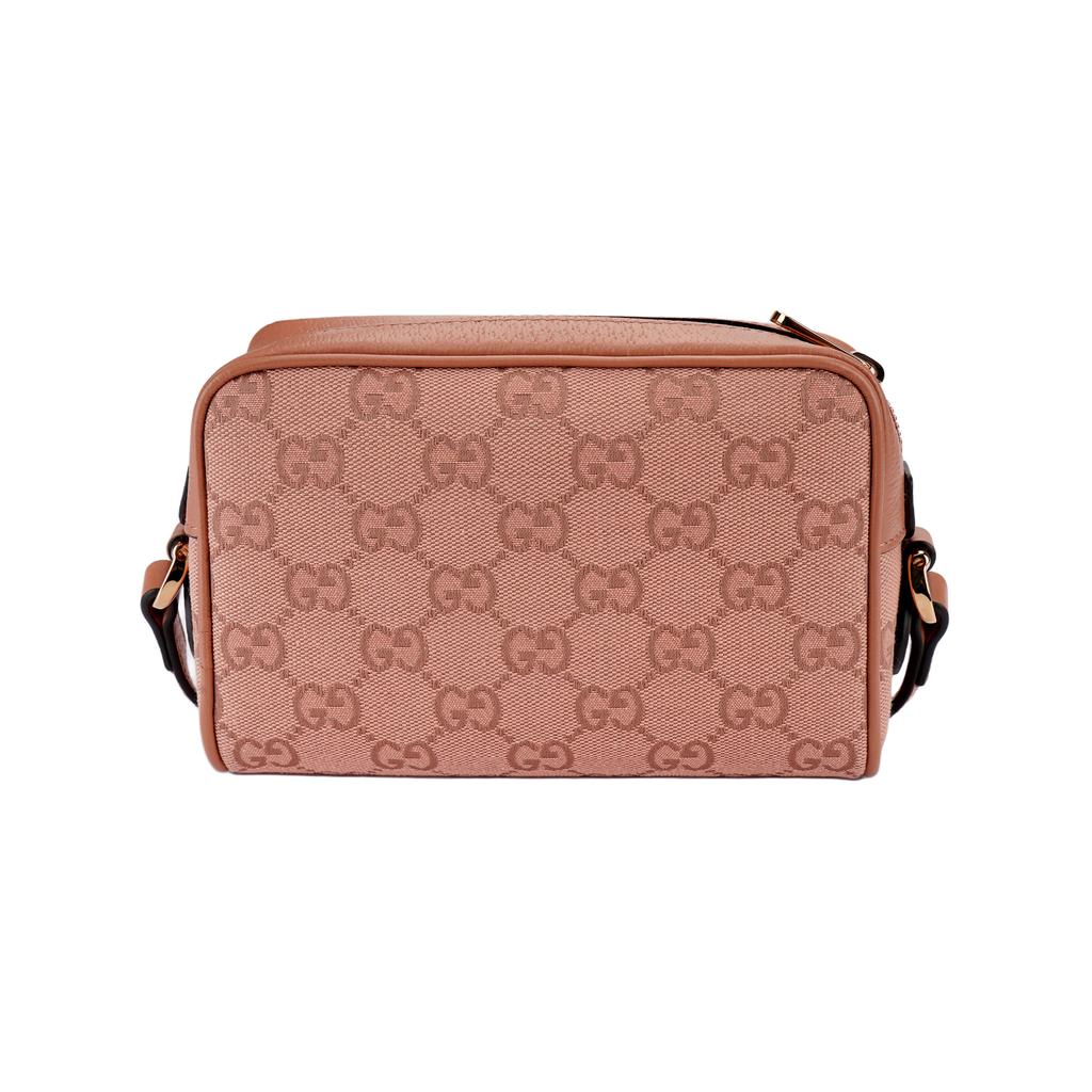 Gucci Ophidia Double G Logo Zipper Closure Fabric And Leather Mini Shoulder Bag Women Shoulder Bag Pink 574493-FACC7-5748