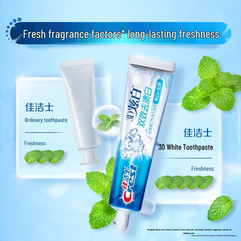 Crest 3D White Dual Action Stain Removal Whitening Toothpaste 3 x 90g