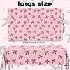 3Pcs Pink Bow Tablecloth,Black Bow Table Decor,Coquette Birthday Decorations Black,Disposable Waterproof Party Supplies for Girls Baby Shower,Bridal