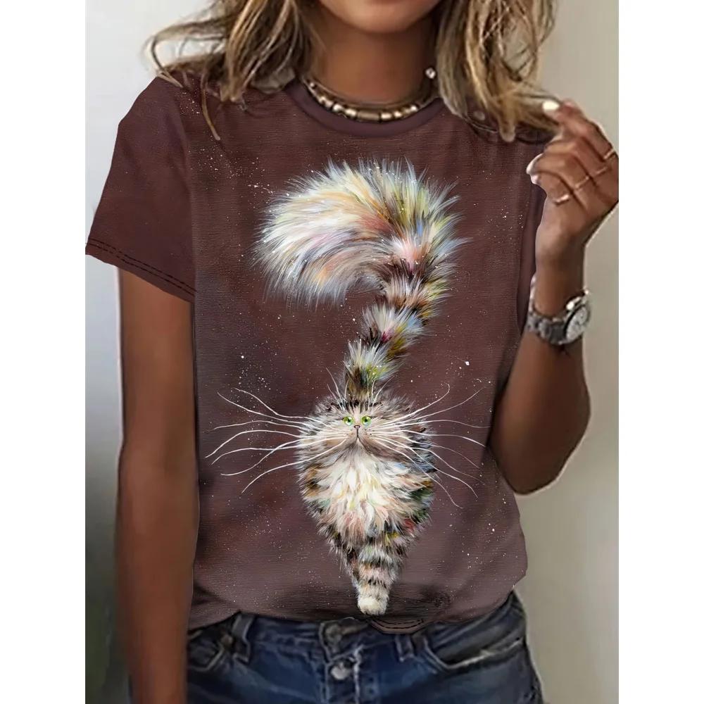 Summer Cute Animal 3D Printed Women's Shirt Short Sleeve Casual Harajuku Fashion T-Shirt Top