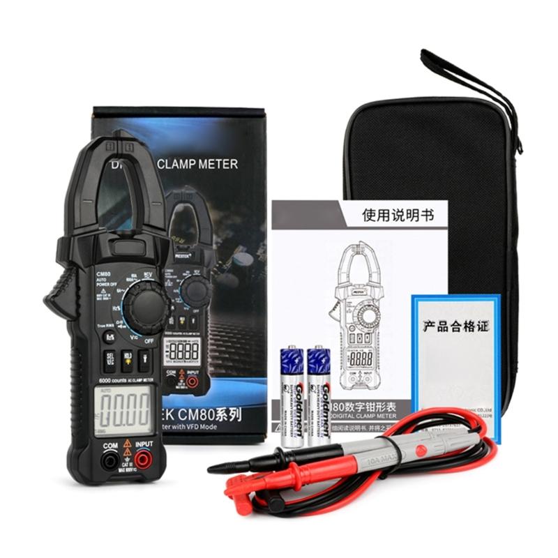 Digital Clamp Meter Auto Ranging TRMS Backlit VFC NCV Meter AC/for DC Voltage AC Current Frequency Resistance Capacitanc
