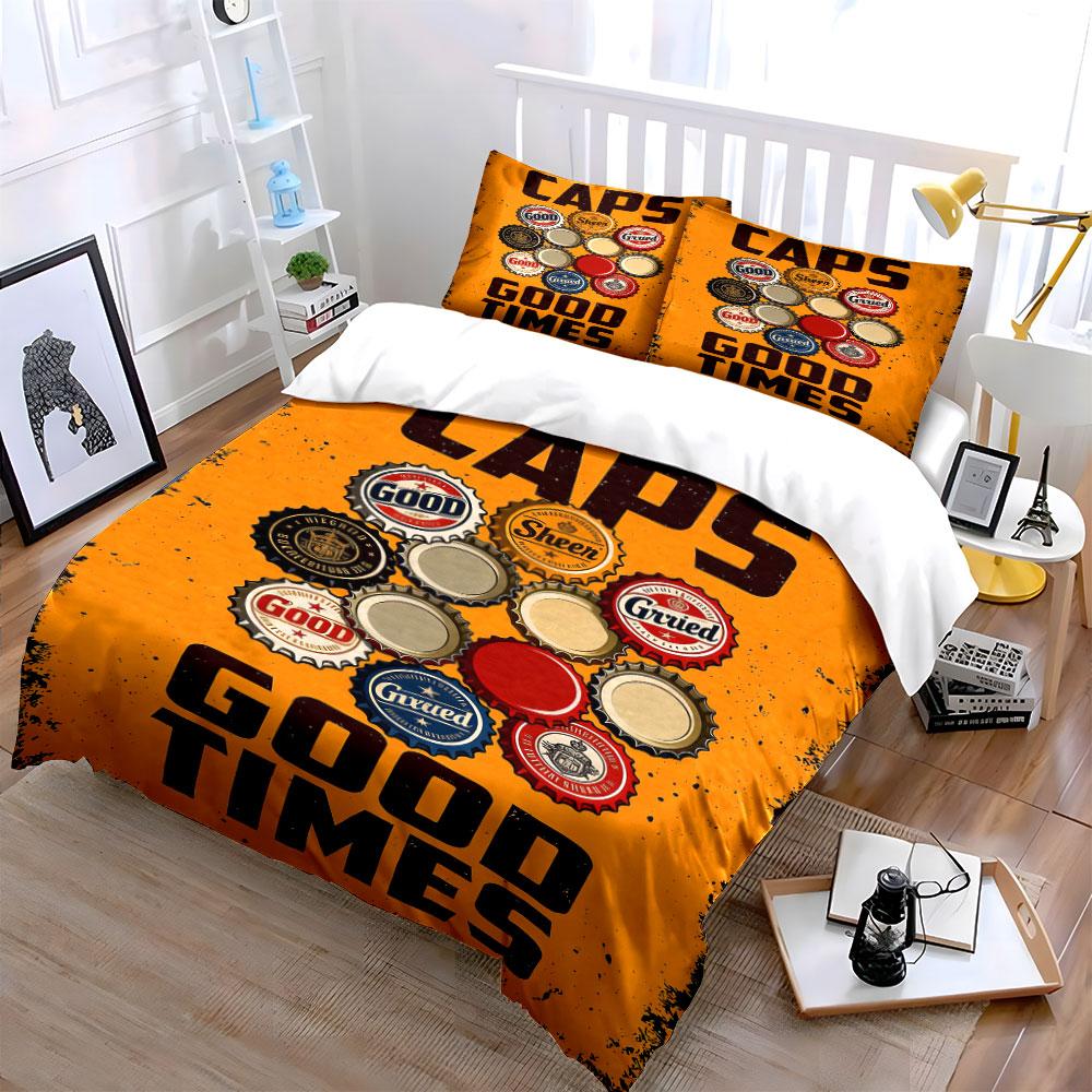 Bottle Caps and Text. Bedding Sets Duvet Cover Sets Duvet Covers Pillowcases(1 * Duvet Cover 2 * Pillowcases Without Duvet Insert)
