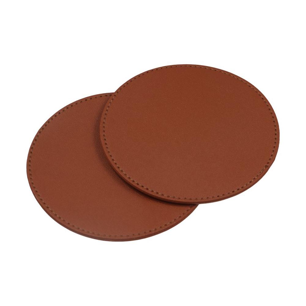 PU Leather Square/round/hexagon Coaster Heat Resistant Waterproof Cup Mat Nordic Style Morandi Color Insulation Mat Living Room