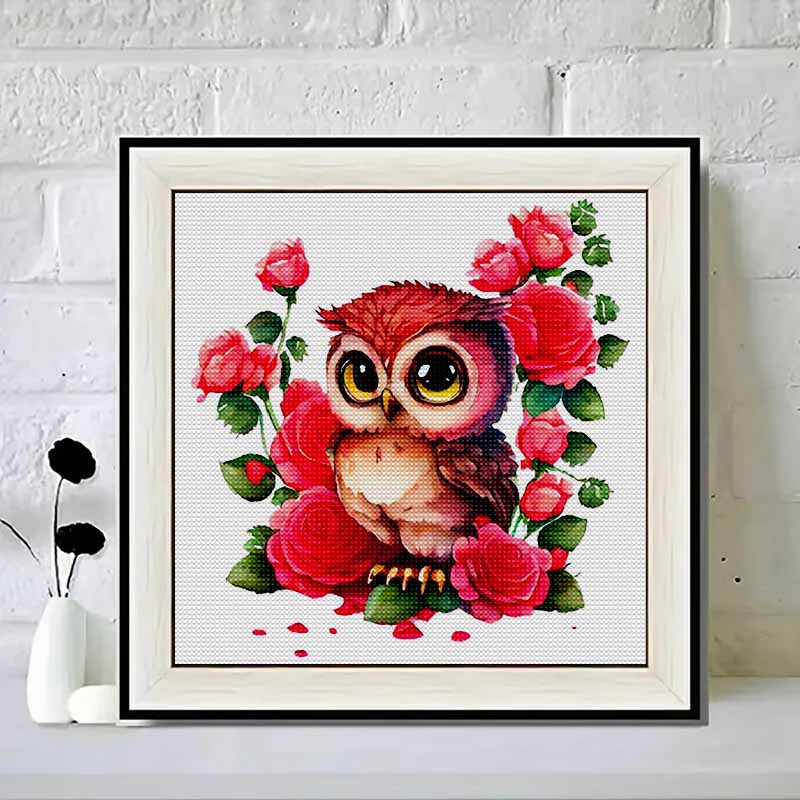 New Arrival 5D DIY Full Circle Diamond Painting "Painted Owl" Embroidery Cross Stitch Home Decor Gift
