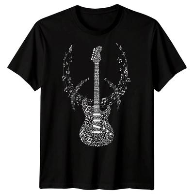 Electric Guitar Music Notes Mens T-shirt Guitar Music Enthusiast