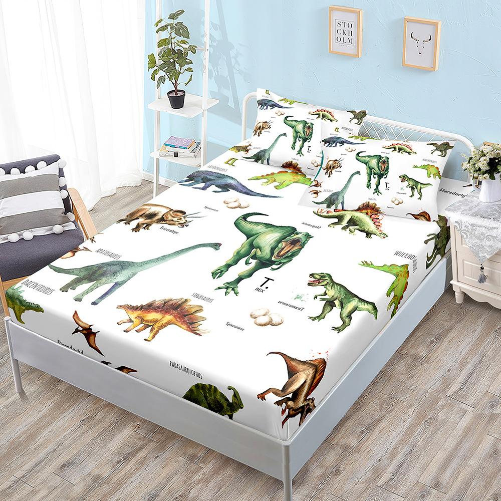 Simple Wind Dinosaur Butterfly Three-Piece Mattress, Mattress Cover Kit, Mattress Protective Cover