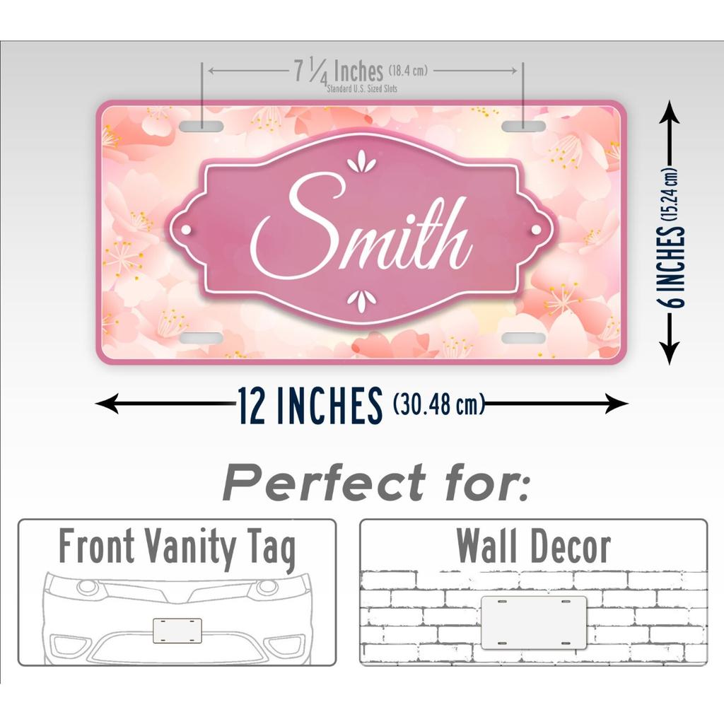 Personalized Name Floral Metal Decor Sign Waterproof for Home Garden