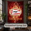 Arazzo da Parete Personalizzato, Testo Personalizzato FC PSV Eindhoven, Tessuto Morbido Arte da Parete per Decorazione Interna