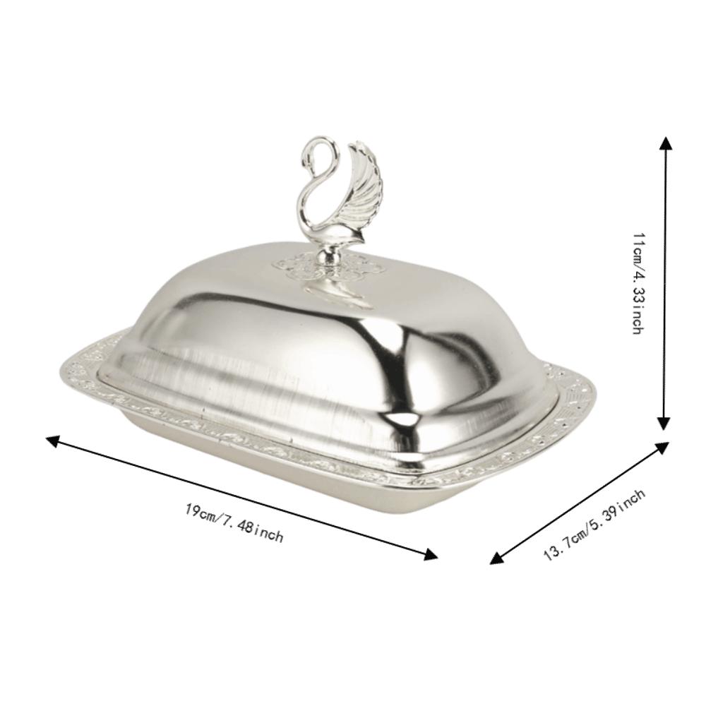 Silver Finish Covered Serving Dish European Style Candy Bowl Stylish Fruit Dish For Candies