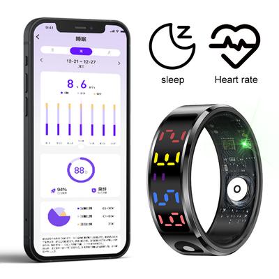 R11 Smart Ring with Display Screen and Touch Heart Rate Blood Oxygen Monitor Ring Wireless Charging Fitness & Sleep Ring