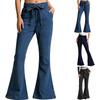 Women's Mid- Stretch Jeans Fashion Straight Leg Denim Pants With Pockets