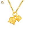 Rose Flower Crown Pure Gold 999 Pendant Set for Women - Qixi Valentine's Day Gift