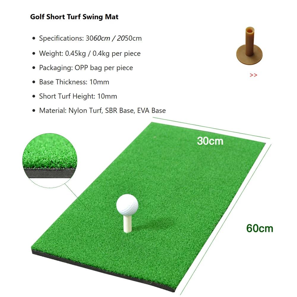 30x60cm/20x50cm Golf Mat Short Grass Hitting Mats with SBR/EVA Base & Golf Tee, Indoor/Outdoor Training Mat for Swing Practice