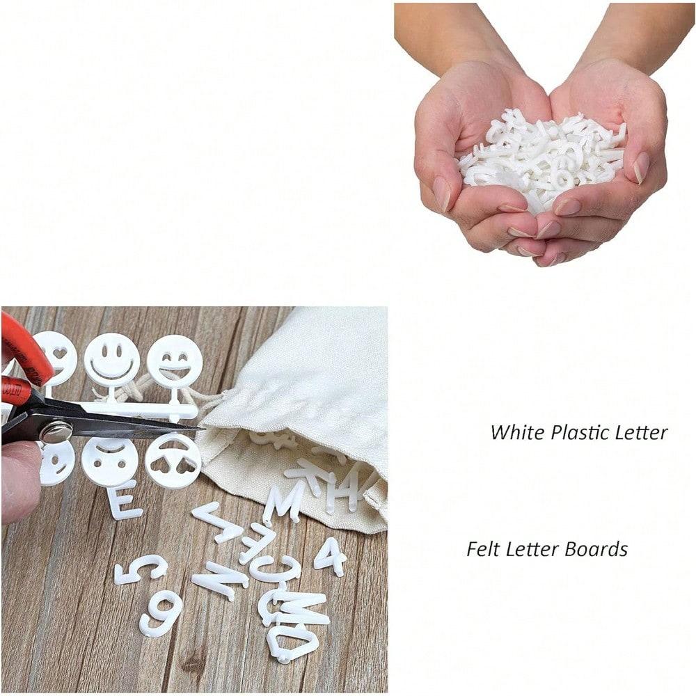 3 Sets/510Pcs Board Letters Characters Letter Set for Changeable Felt Letter Board Letters, Symbols for Sign Message Board White Plastic