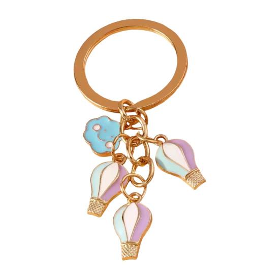 Keychain Hot Air Balloon Charm Compact Size Lightweight Zinc Alloy Key Chain Christmas Valentine Birthday Anniversary Accessories