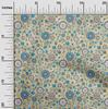 oneOone Cotton Flex Dusty Green Fabric Asian Suzani  Dress Material Fabric Print Fabric By The Yard 40 Inch