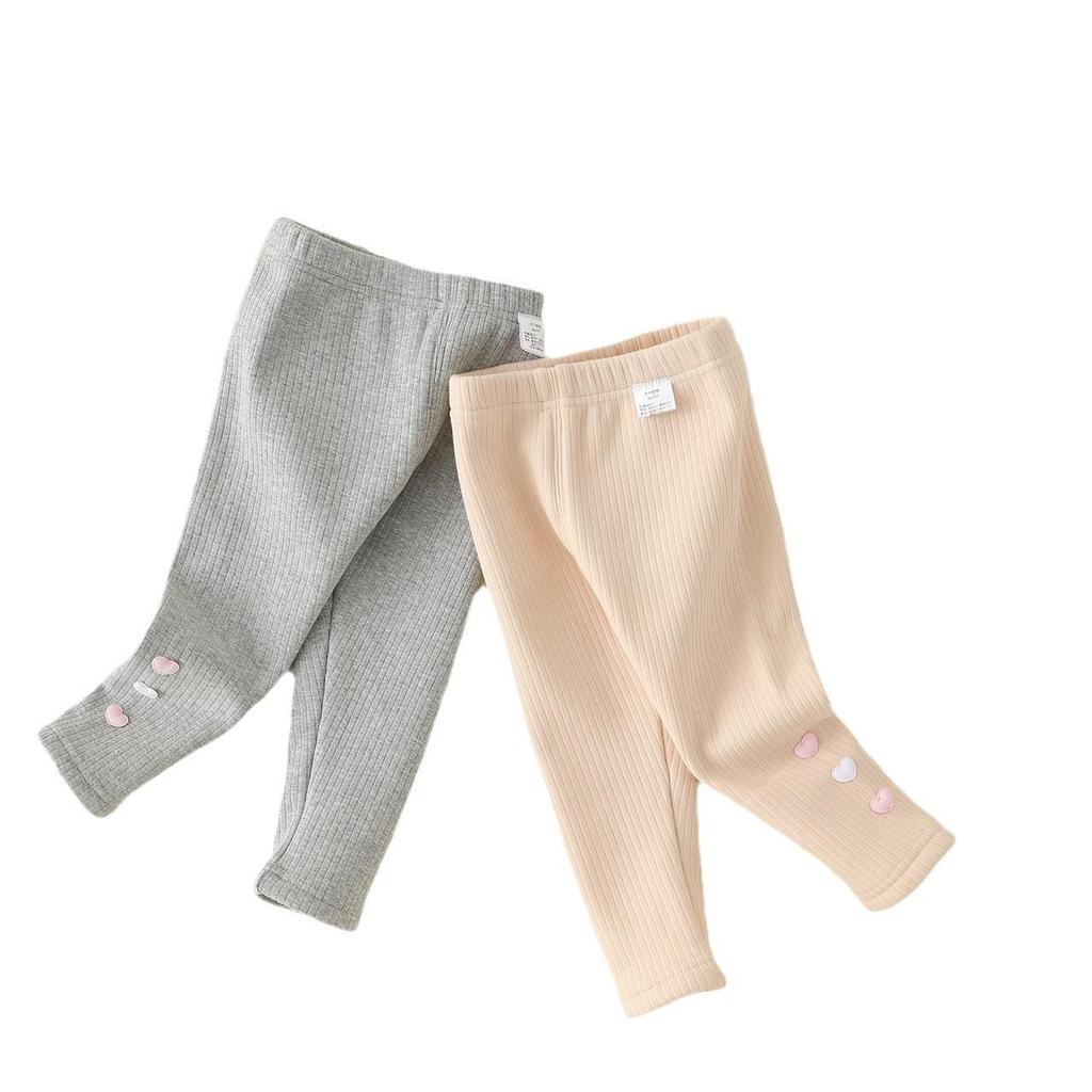2025 Toddler A-Class Fleece-Lined Winter Sweatpants for Girls (0-3 Years), Open Crotch Leggings