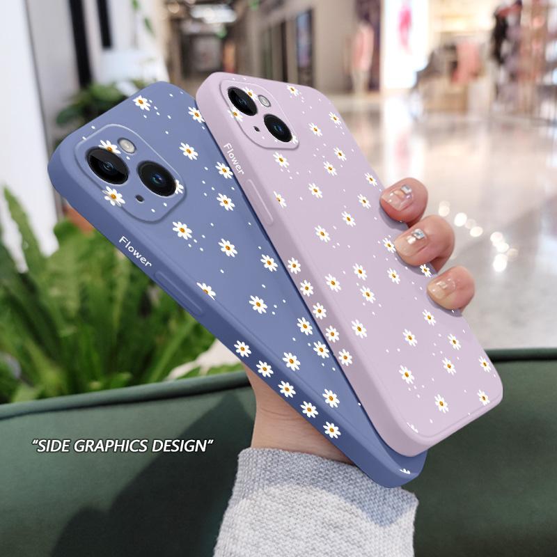 Coque de téléphone Fleurs Marguerites Pour iPhone 17 17 Air 16 15 14 13 12 11 X XR XS Plus Pro Max Mini Housse en Silicone
