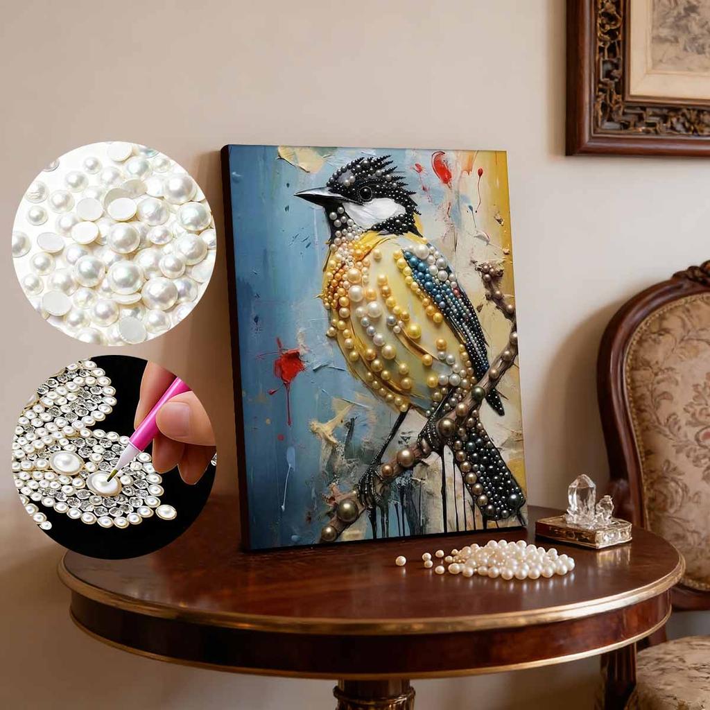 DIY Pearl Painting Set The Little Bird Pattern Home Decoration Handmade Sticky Diamond Creative Canvas Pearl Art Painting Crafts Perfect Gift