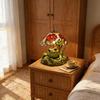 Frosch & Blume Tischlampe Handgefertigtes Harzdekor mit Warmem Schein Dekorative Nachtleuchte für Schlafzimmer