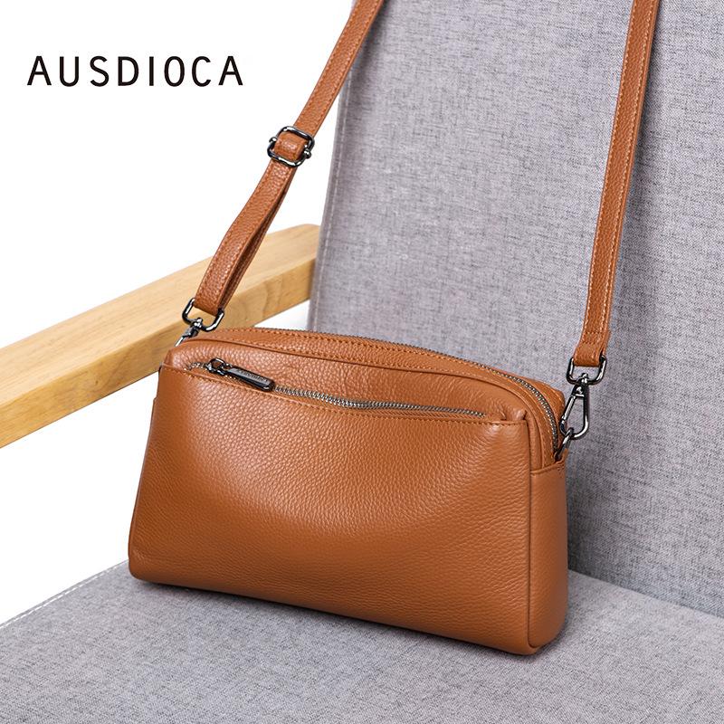 2025 Summer Women's Cowhide Crossbody Phone Bag - Soft Leather, Large Capacity Clutch & Shoulder Bag