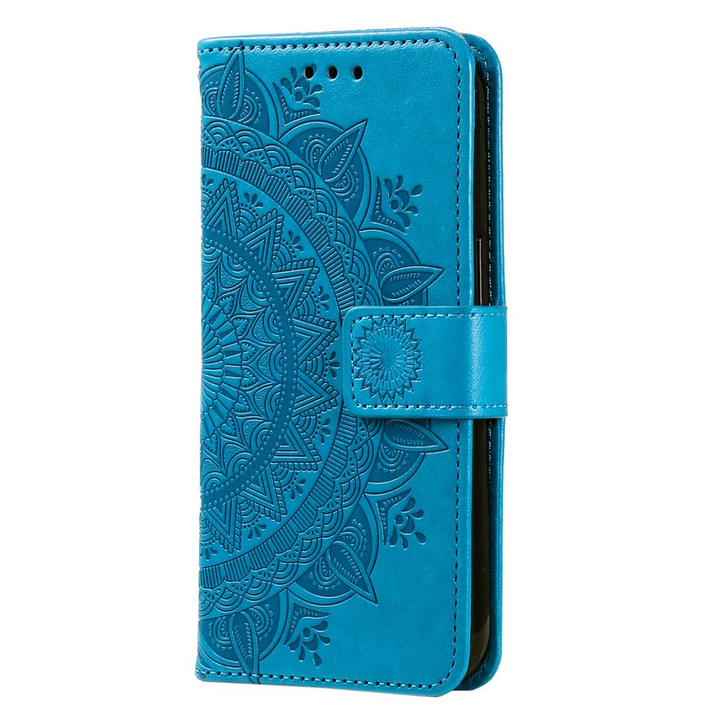 Phone Cover for Xiaomi Redmi 11A 4G/Redmi 12C 4G,Imprinted Mandala Flower Pattern Wallet Stand Phone Case