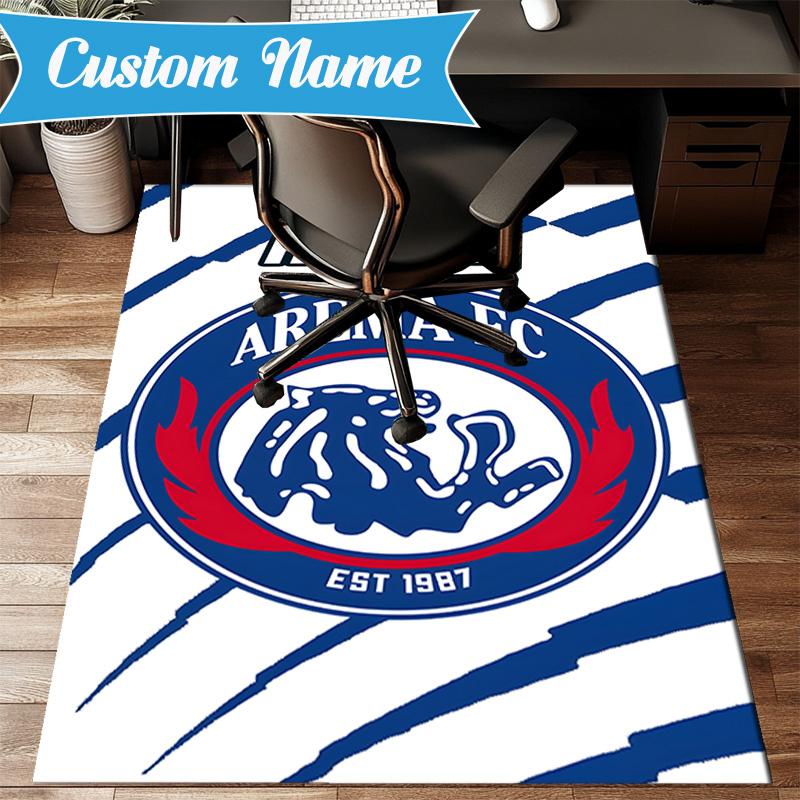 Custom Name AREMA Football Crest Design Rug Game Carpet, Floor Mat for Bedroom Living Room Entryway Rug, Home Decor Idea Gift for Christmas birthday