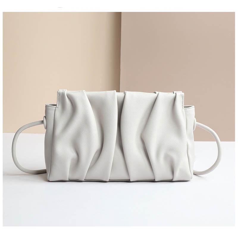 Genunie Bag Fold Design Borsa da donna in morbida pelle di vacchetta con una nuova struttura semplice Versatile borsa a tracolla con una spalla Borsa in vera pelle
