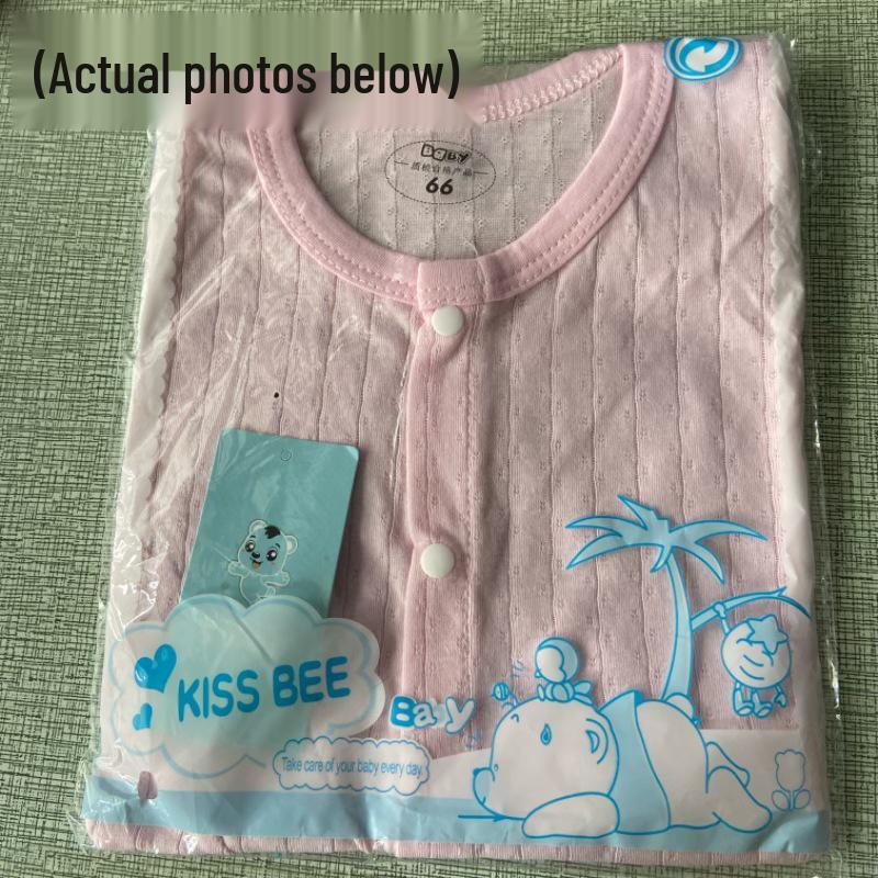 Newborn Cotton Short Sleeve Summer Romper: Open-Front Bodysuit for Boys & Girls