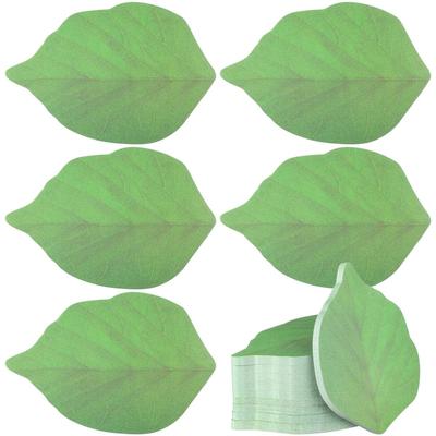 NUOBESTY Sticky Set of X X Strong Easily Desktop Page Leaf-Shaped Notes, 10, Green, Approx. 9.5 6.2 1.5 Cm, Paper, Adhesive, Removable, Memo, Message,