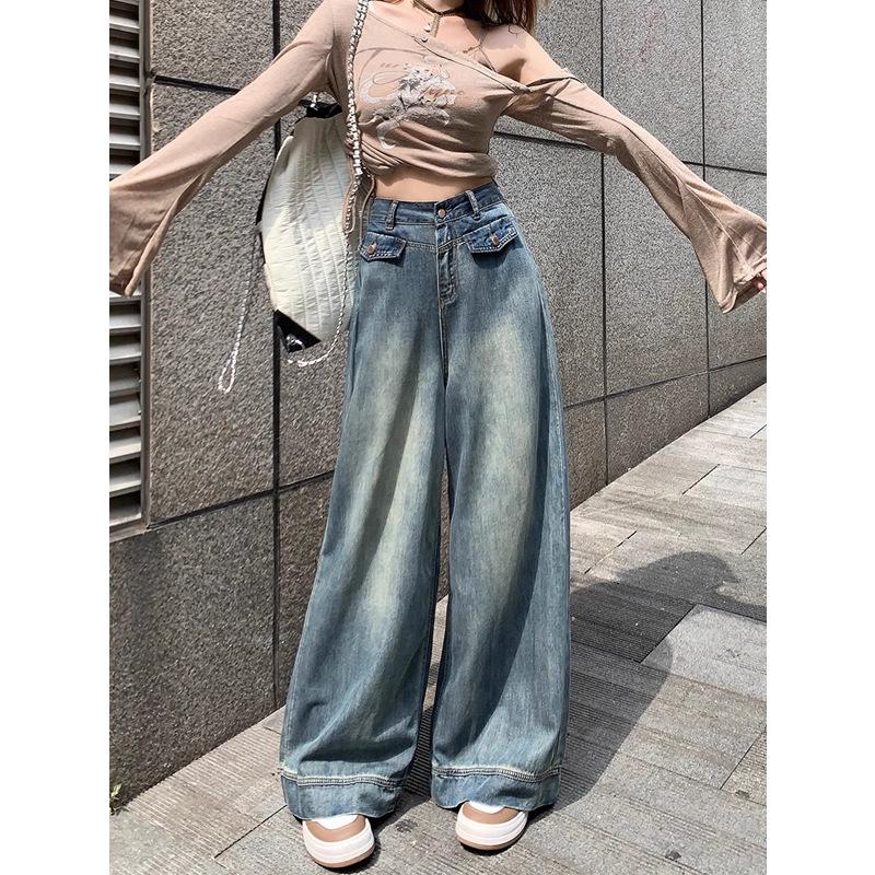 Women’s Plus Size High Waist Retro Wide Leg Jeans