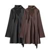 European American Women's Fashion: Casual Silk Texture Scarf Dress