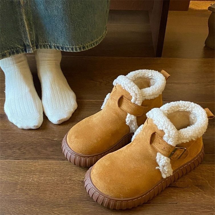 Mao Mao Shoes Snow Boots Children 2025 Autumn and Winter New Thick-soled Piled Thickened Non-slip Cotton Shoes Women's Shoes Ins Tide
