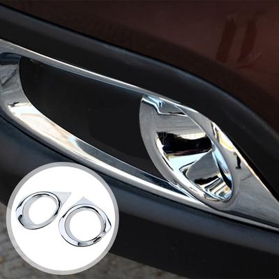 2Pcs Car Styling Chrome Front Left Right Fog Light Lamp Frame Cover Guarnição Decoração para Peugeot 2008 2014- Carro