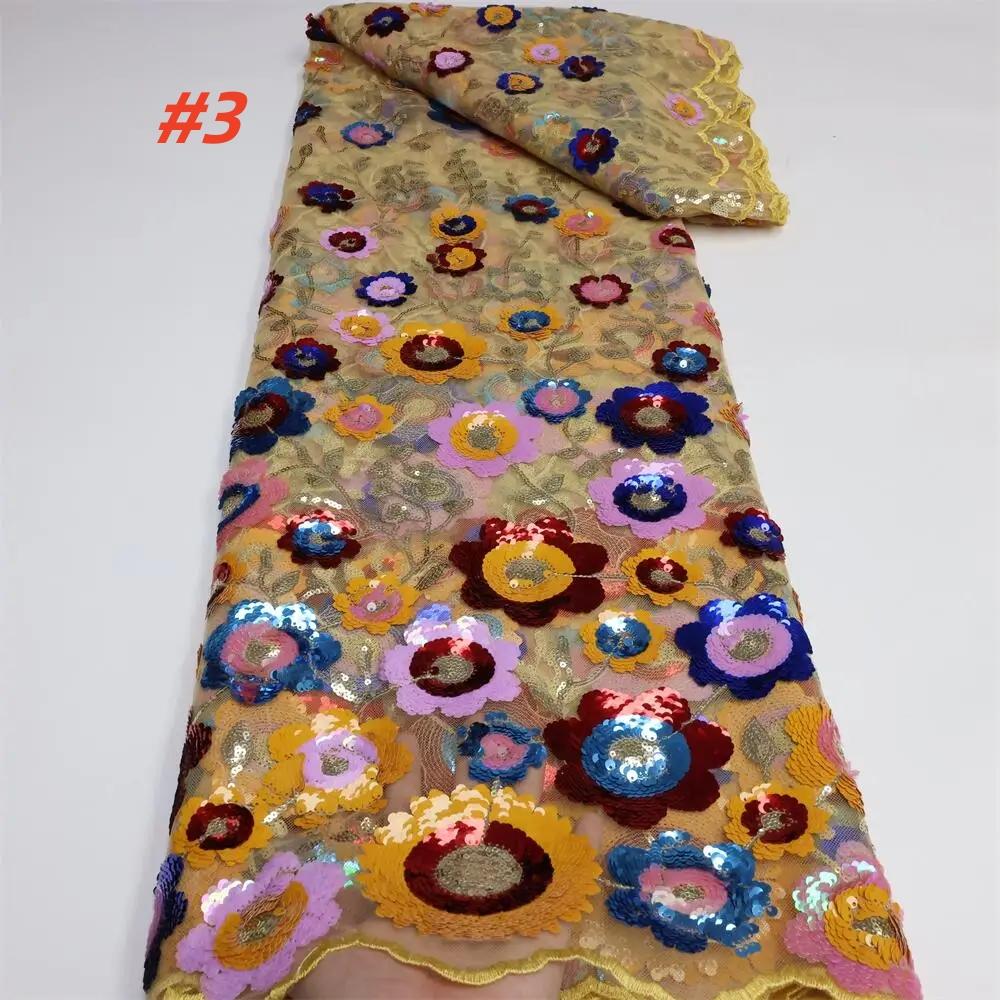 Luxury African Sequins Lace Fabric 2025 High Quality Embroidery French Nigerian Tulle Lace Fabric For Wedding Party Dress Sewing