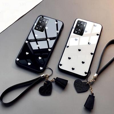 Capa de telefone de vidro duro amor coração para oneplus nord ce3 lite ce 2 lite nord n200 n20 se ace pro pintura capa de proteção de moldura macia