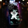 Spaceman Sound Sensor LED Flash Luminous Glass Case for iPhone Samsung