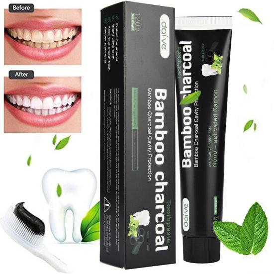 120g Whitening Toothpaste Bamboo Charcoal Teeth Care Black Removes Stains