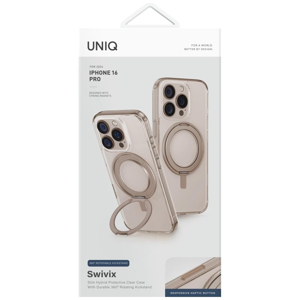 UNIQ Swivix Case for iPhone 16 Pro 360 Rotating Kickstand Gold