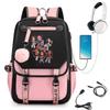 KATSEYE K-Pop Cartoon USB-Lade Rucksack Schultasche 60123-1