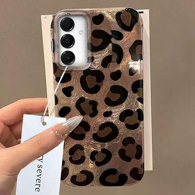 Samsung Galaxy A16 A55 A07 A17 A56 A36 A26 A53 A06 A14 A24 A34 A54 A15 A12 için Retro Leopar Girdap Desenli Telefon Kılıfı