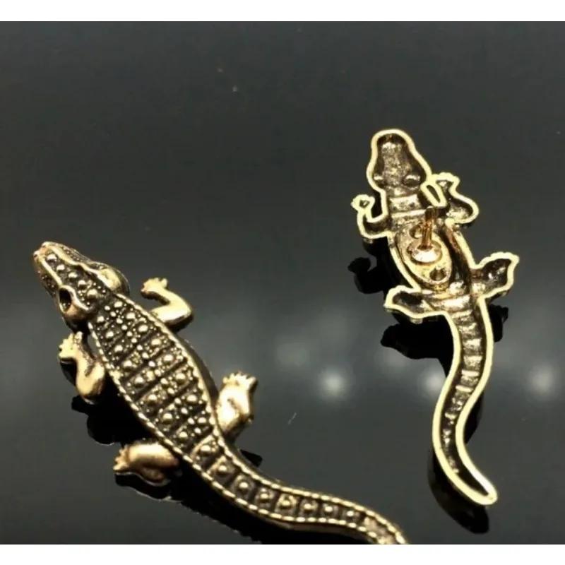 Metal Crocodile Brooch Retro Gold Series Suit Shirt Jacket Coat Collar Pin Fashion Advanced Sense Clothing Accessories Pin Gifts