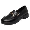 Comfortable British Women's Shoes Autumn One-pedal Soft-soled Single Shoes Leather Shoes Women's New Soft Leather Women