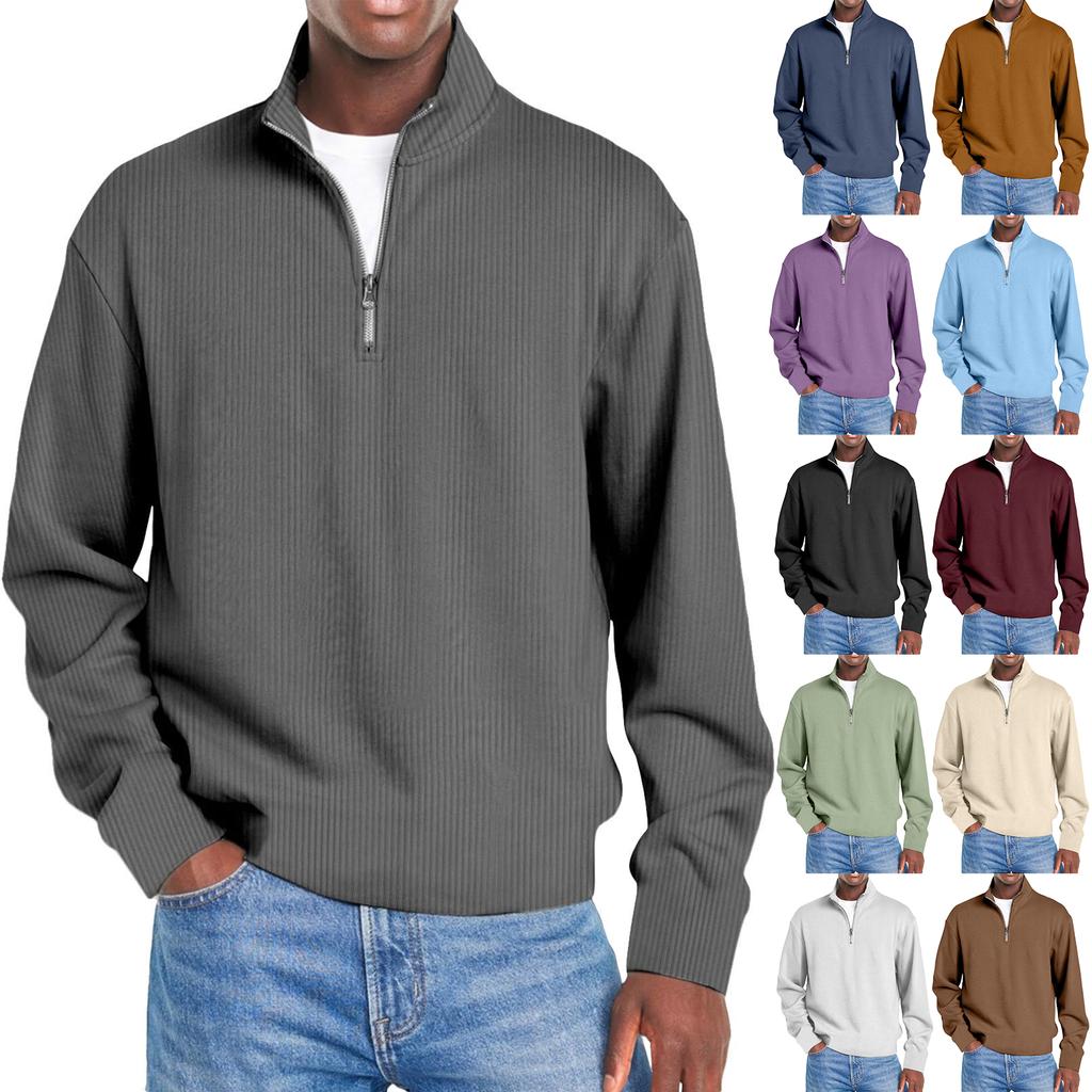 Men's Casual Pullover Lightweight Neck Sweatshirt Long Sleeve Shirts