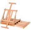 Foldable Studio Easel Angle & Height Adjustable Beechwood Painting and Display Easel, Portable Sturdy Table Desktop Holder Stand with Drawer