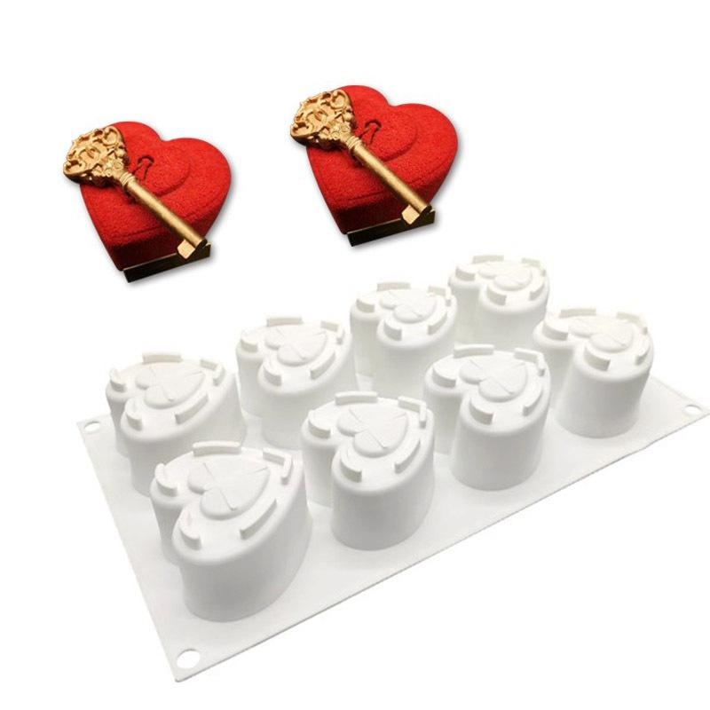

1 Pc Valentine s Day 6 even love music box mousse mold cake mold chocolate silicone mold dessert baking tool белый