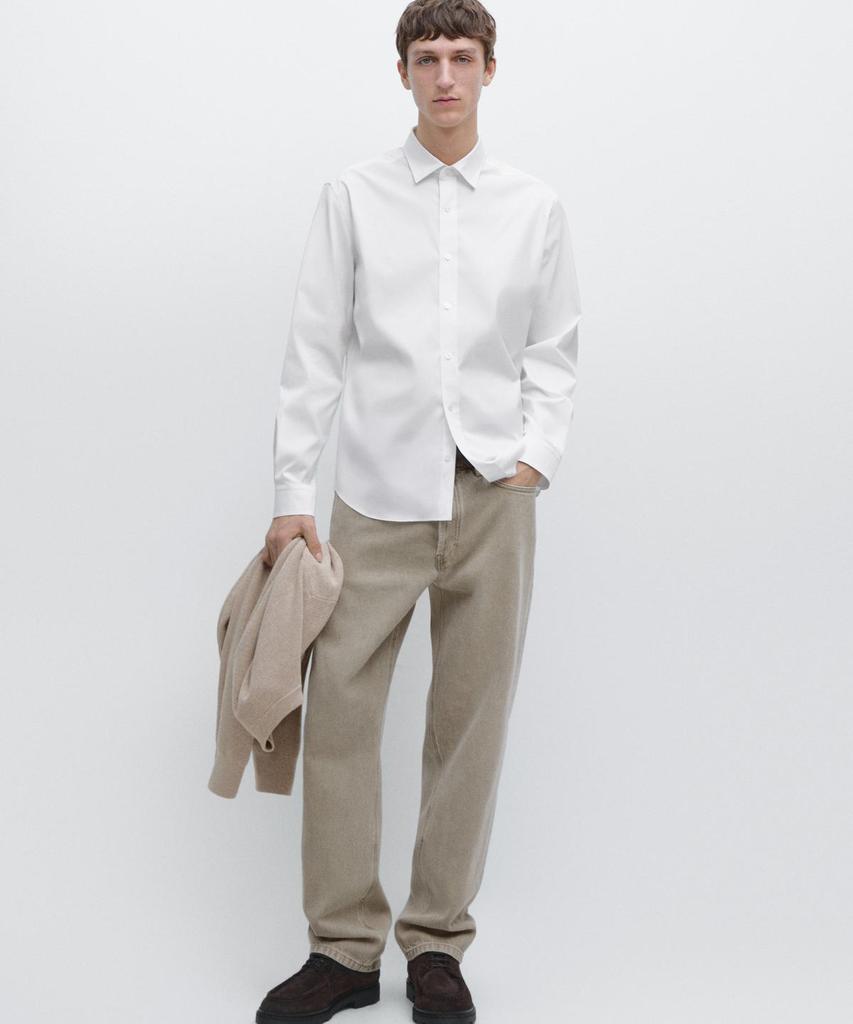 Masimodutti Cotton Blend Stretch Shirt