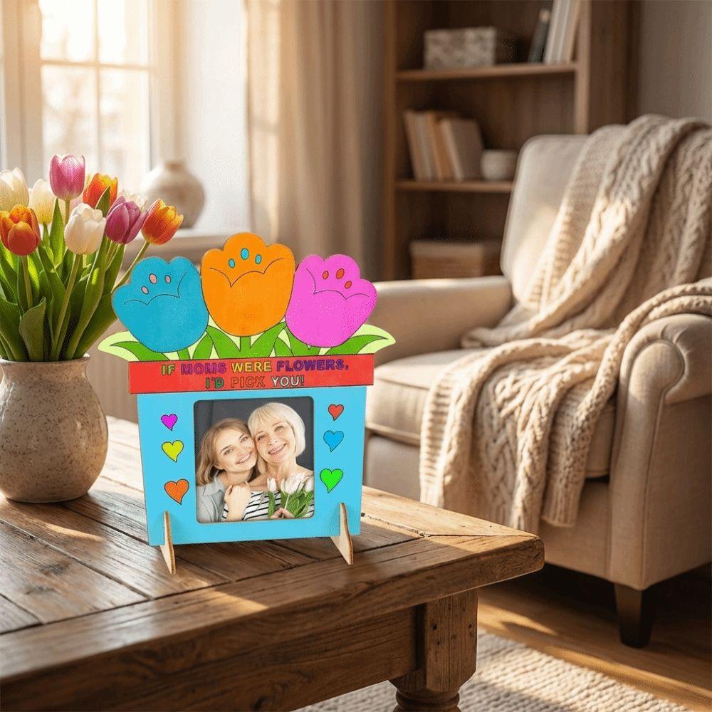 Flower DIY Photo Frame Unfinished Poster Frame Mother's Day Frame  Classroom Activities